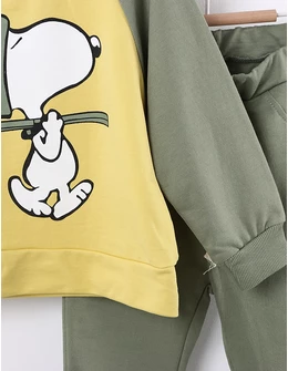 Costumas 2 piese Snoopy Dog galben-verde 2