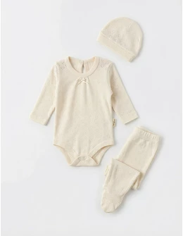 Costumas 3 piese, Anielle Hearts, crem