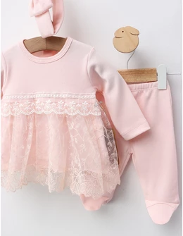 Costumas 3 piese cu rochita, model corai