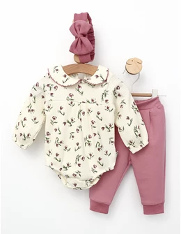 Costumas 3 piese Dublin model mov 68 (3-6 luni)