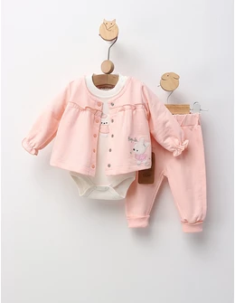 Costumas 3 piese, Hopla Rabbit, roz