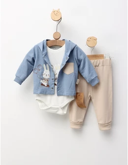 Costumas 3 piese, Iepurasul pe Troti, albastru