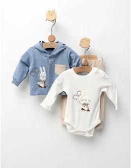 Costumas 3 piese, Iepurasul pe Troti, albastru