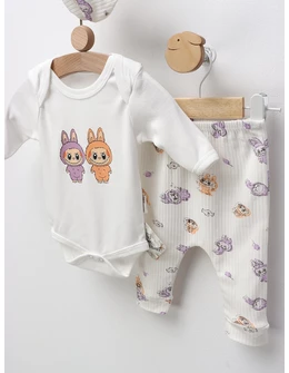 Costumas 3 piese La Bubu, mov-portocaliu