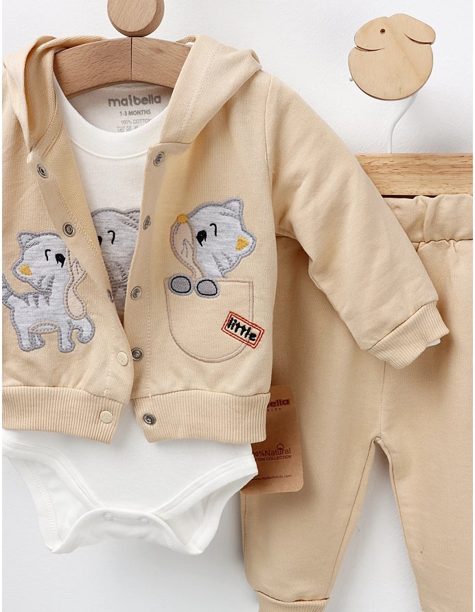 Costumas 3 piese, Little Cat, crem picture - 2