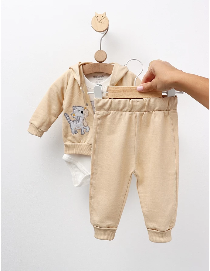 Costumas 3 piese, Little Cat, crem picture - 3