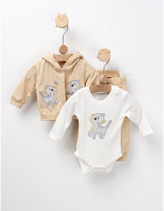 Costumas 3 piese, Little Cat, crem picture - 5