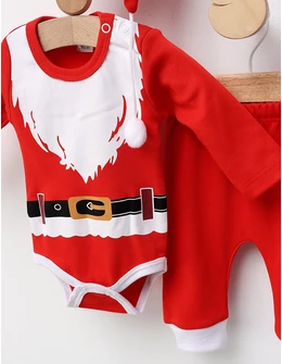 Costumas 3 piese, Mos Craciun, rosu