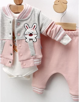 Costumas 3 piese, Rabbit Love, cu corai