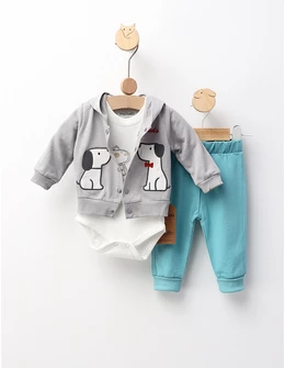 Costumas 3 piese, Two Best Friends, gri