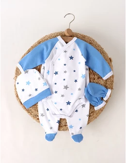 Costumas 4 piese, Stelute cu albastru