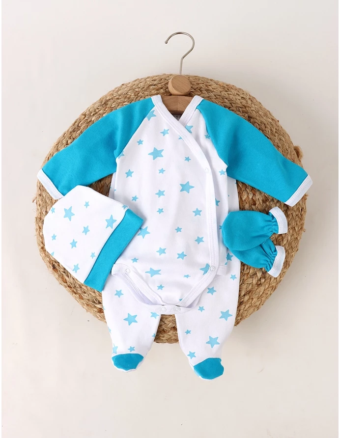 Costumas 4 piese, Stelute cu turcoaz picture - 2