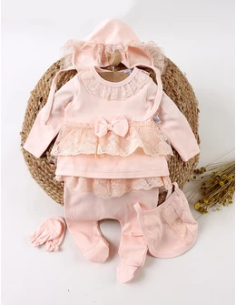 Costumas 5 piese, Belle, model corai