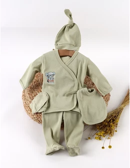 Costumas 5 piese, Elefantel la Scoala, verde fistic