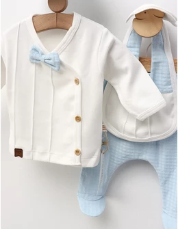 Costumas 5 piese, Handsome Boy, alb-blue