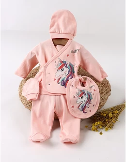 Costumas 5 piese, Happy Unicorn, corai