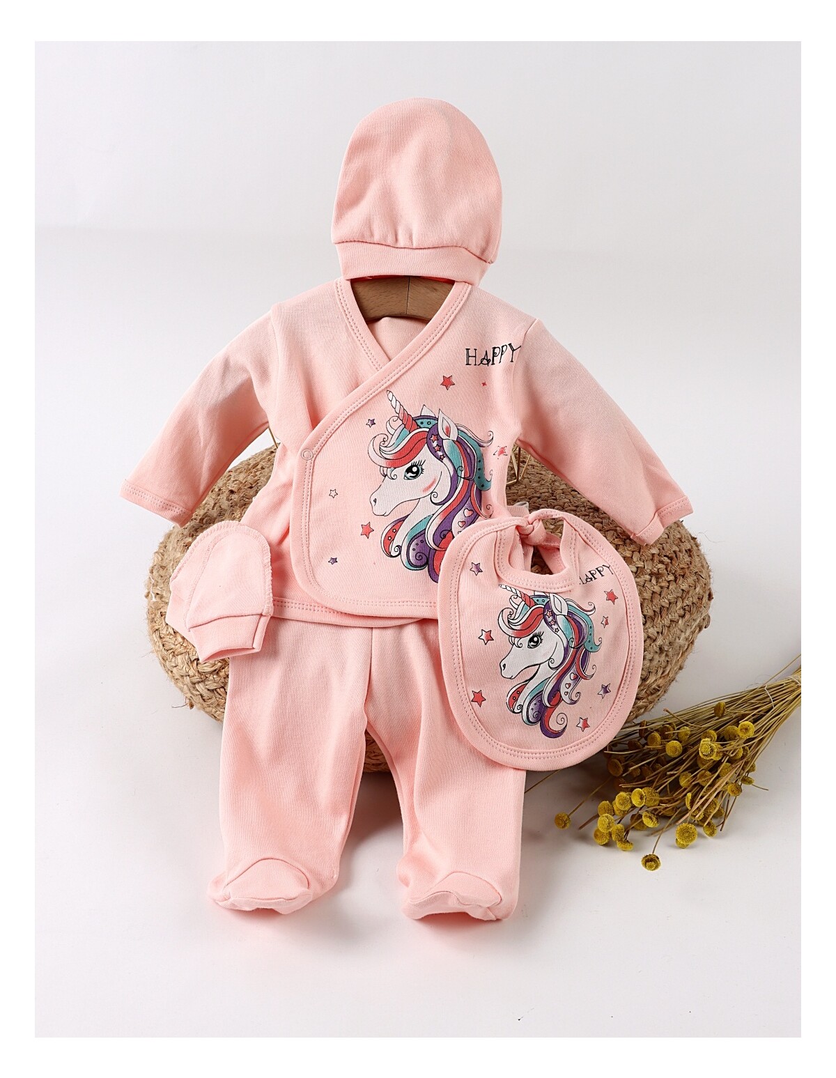 Costumas 5 piese, Happy Unicorn, corai
