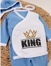 Costumas 5 piese, King, alb-albastru picture - 2