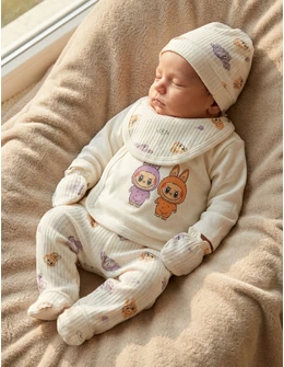 Costumas 5 piese, LaBuBu, alb-mov