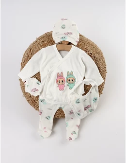 Costumas 5 piese, LaBuBu, alb-roz