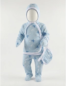 Costumas 5 piese Mickey luna-stele bleu