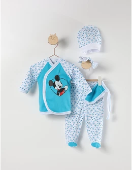 Costumas 5 piese, Mickey, turcoaz stele