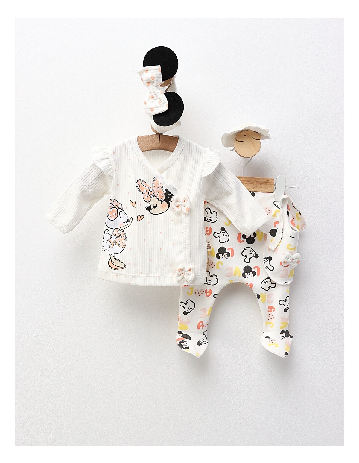 Costumas 5 piese, Minnie si Duffy, alb