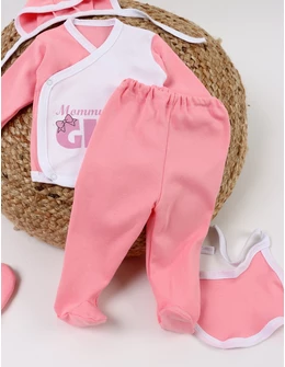 Costumas 5 piese, Mommy's Little Girl, alb-roz