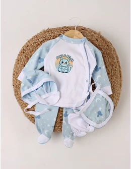 Costumas 5 piese Paws & Relax albastru stele