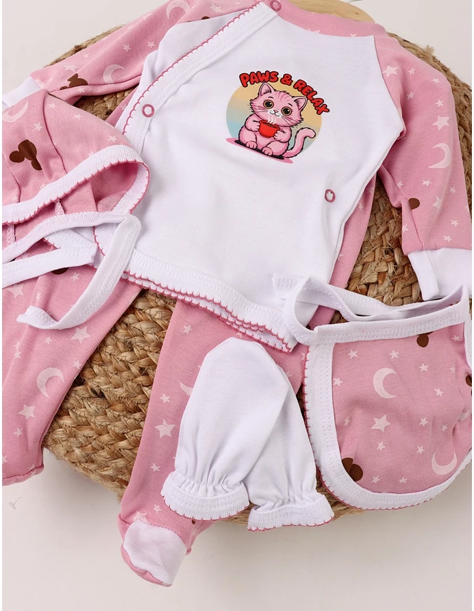 Costumas 5 piese Paws & Relax roz stele picture - 4