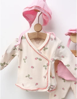 Costumas 5 piese premium, Capsunele, crem-roz