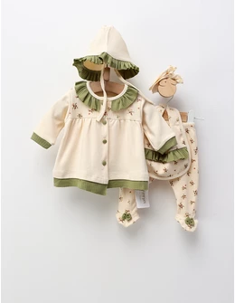 Costumas 5 piese, Sunshine Girl, crem-verde