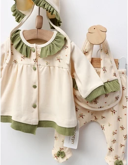 Costumas 5 piese, Sunshine Girl, crem-verde