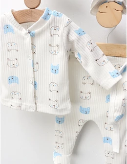 Costumas 5 piese, Ursuletii, alb-blue