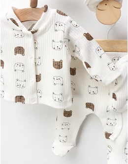 Costumas 5 piese, Ursuletii, alb-maro