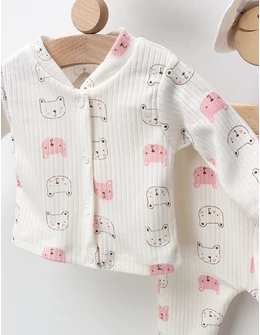 Costumas 5 piese, Ursuletii, alb-roz