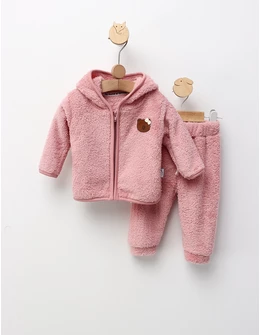 Costumas cocolino Fetita Ursulet roz-prafuit