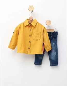 Costumas elegant Carol, model galben