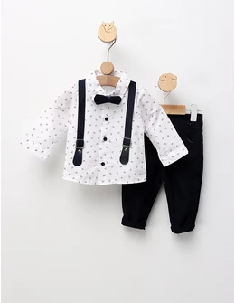 Costumas elegant, Iacob, alb-bleumarin