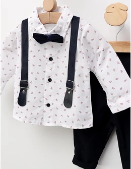 Costumas elegant, Iacob, alb-bleumarin