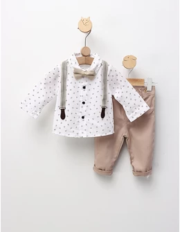 Costumas elegant, Iacob, alb-crem