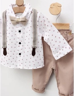 Costumas elegant, Iacob, alb-crem