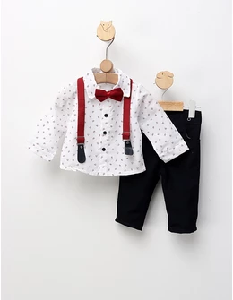 Costumas elegant, Iacob, alb-visiniu-bleumarin