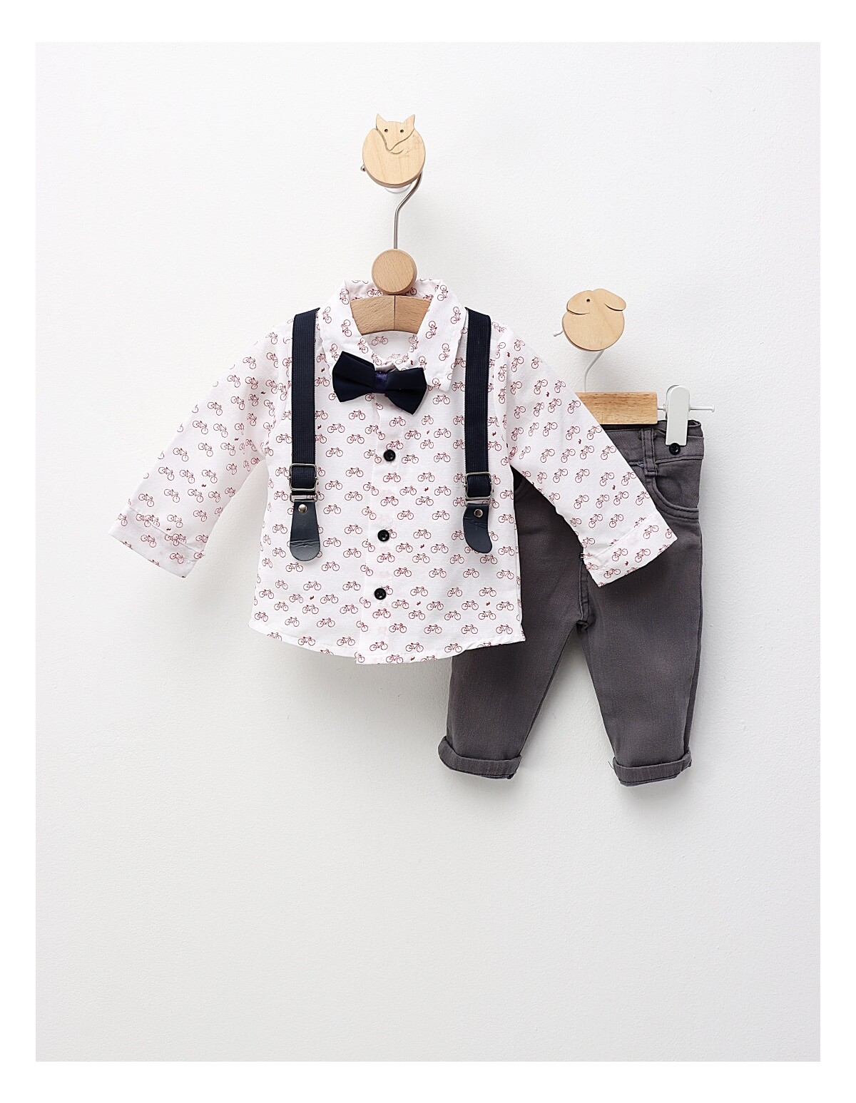 Costumas elegant, Martin, alb-bleumarin-gri