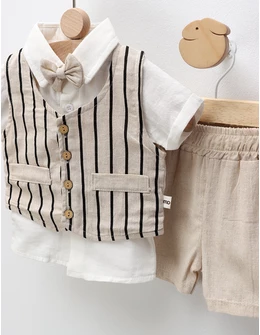Costumas elegant Oliver, alb-crem
