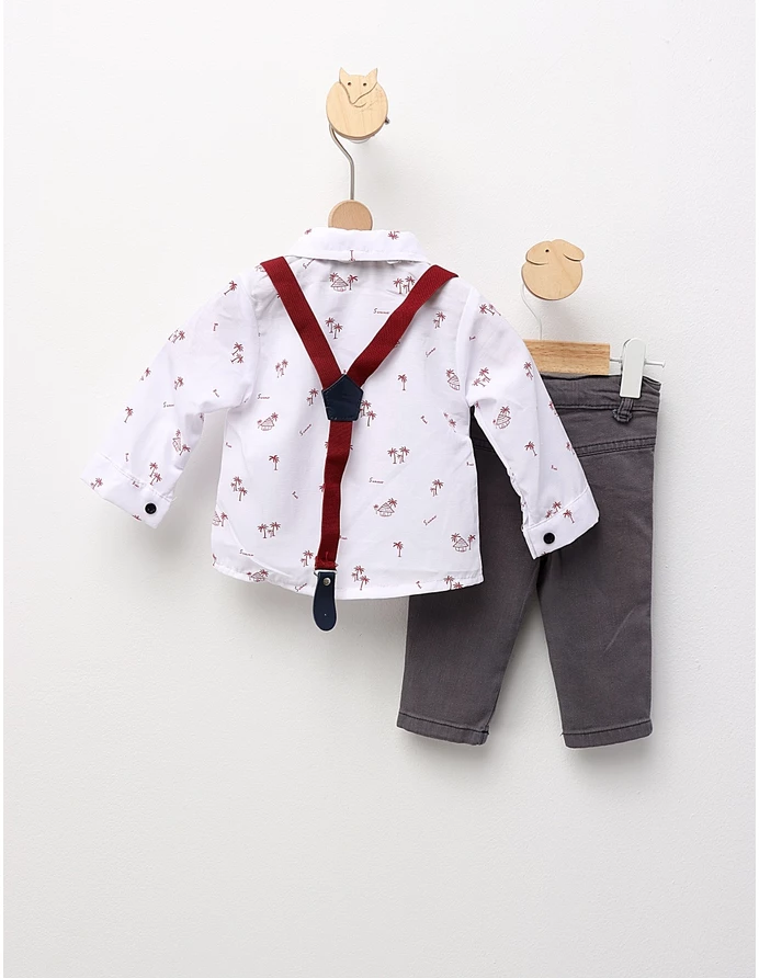 Costumas elegant, Vladut, alb-visiniu-gri picture - 4