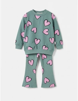 Costumas Multe Inimioare model cu verde