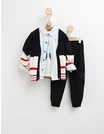 Set haine copii cu cardigan, cămașă și pantaloni, bumbac confortabil picture - 1
