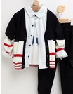 Set haine copii cu cardigan, cămașă și pantaloni, bumbac confortabil picture - 2