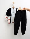 Set haine copii cu cardigan, cămașă și pantaloni, bumbac confortabil picture - 3